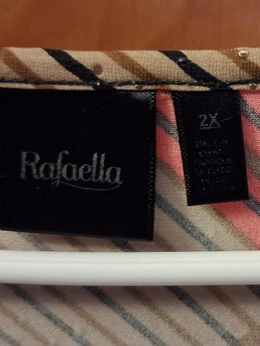 Rafaella Tunic Top Womens 2XL Blouse Shirt Preppy Mob Mom Red Gold Boat
